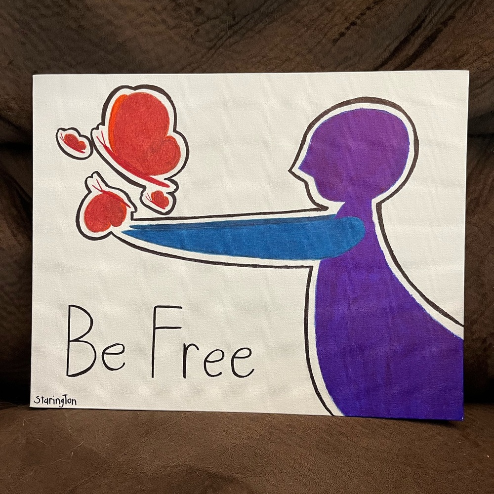 🆕LETTING BUTTERFLIES GO BY STARINGTON. Hand drawn uplifting statement piece.